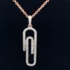 Diamond Paperclip Pendant