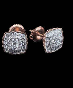 Rose Gold Diamond studs with frill edge