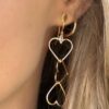 Triple heart dangle earrings