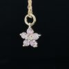 Pink tourmaline flower huggie drop